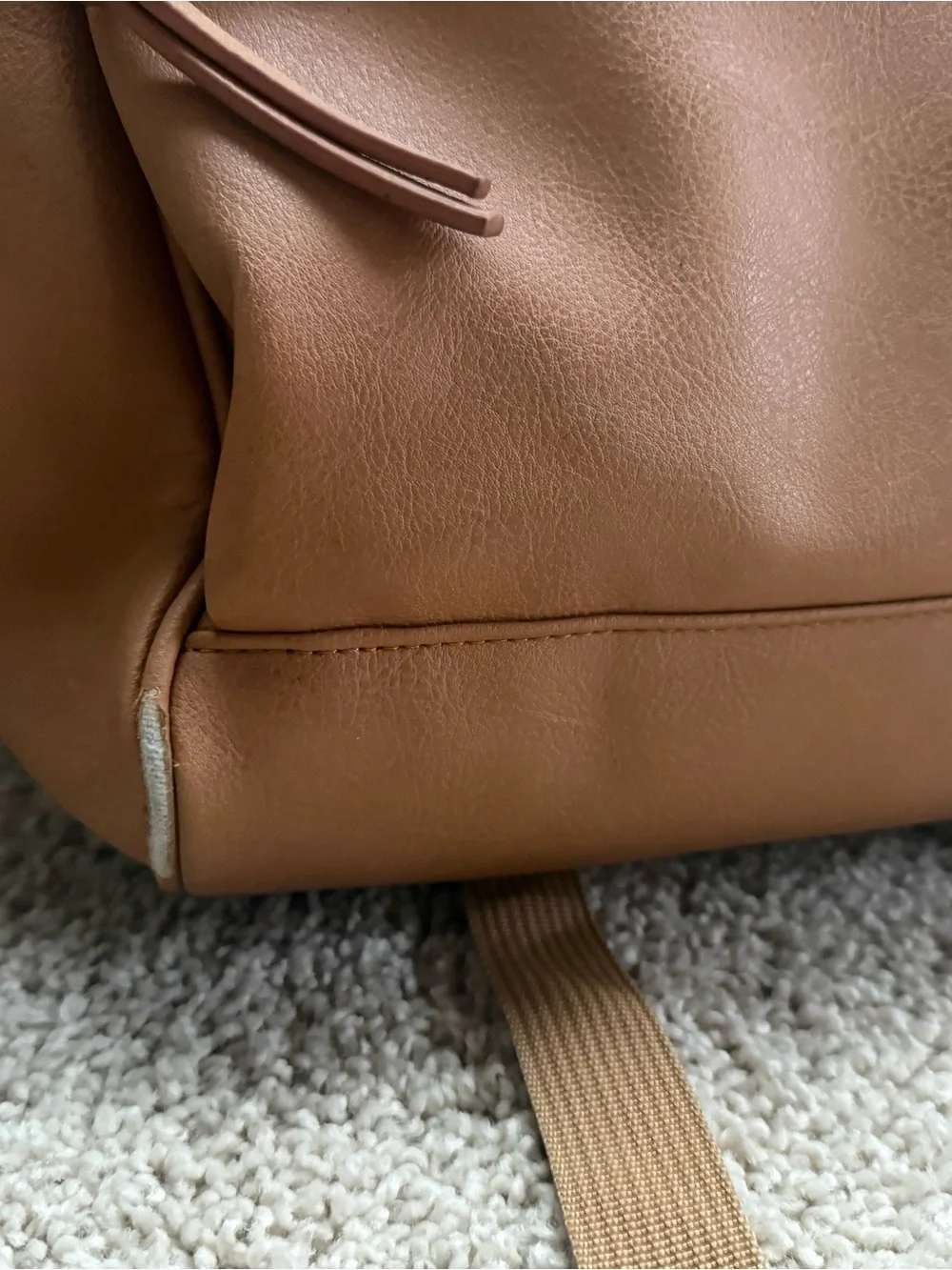 Backpack Tote in Cognac Brown - Unbranded